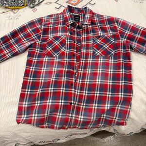 RVCA Plaid Long-sleeved Top Medium Regular Fit